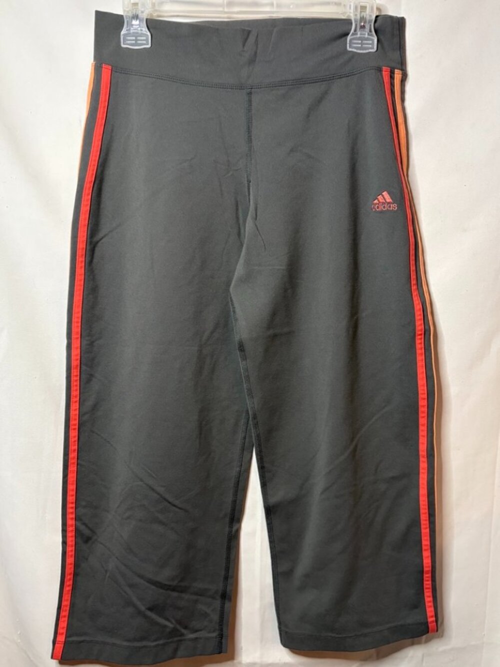 Women's Junior's Adidas Size L - Gray Workout Stretch Capris